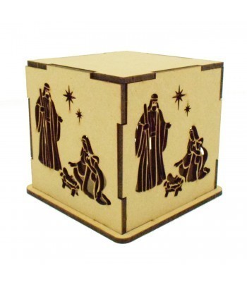 Laser cut Small Tea Light Box - Bethlehem Design